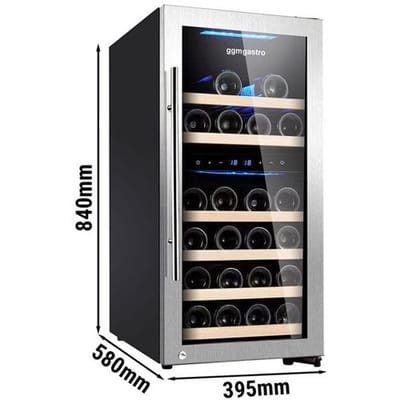 GGM Gastro Weinkühlschrank - 2 Klimazonen - 100 Liter - max. 33 Flaschen