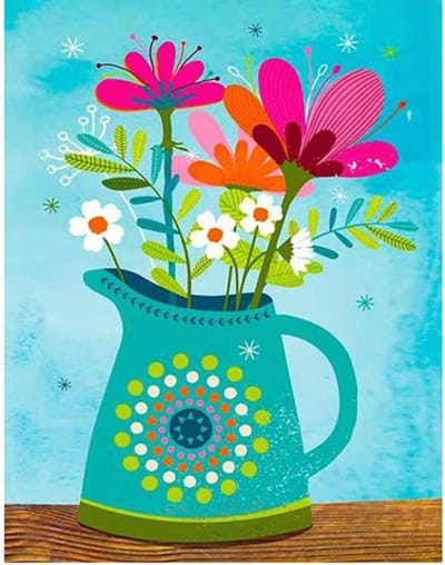 Diamond Painting Set - Bos Bloemen in Vaas - incl. Pen & Wax - 40x50cm