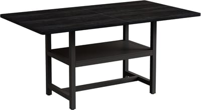 Zwarte Mdf Rechthoekige Eettafel Zwart Metalen Onderstel 160x90x76cm Voor 4-6 Personen