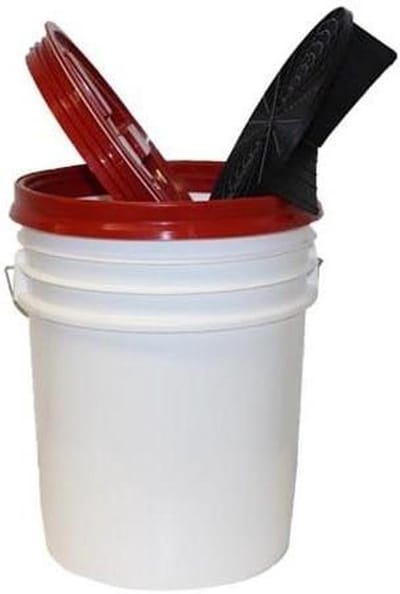 Wasemmer met Zeef - Detailing Kit - Auto Reinigen - Houdt Vuil Gescheiden - 18 Liter - Wit