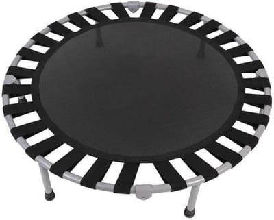Mini Trampoline - Oefentrampoline Indoor Springmat - Thuis Fitness - Verstelbare Schuimgreep - 40 inch - Zwart