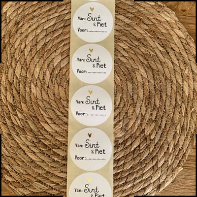 Sticker * Sint En Piet Voor 4cm: * 10 Stuks