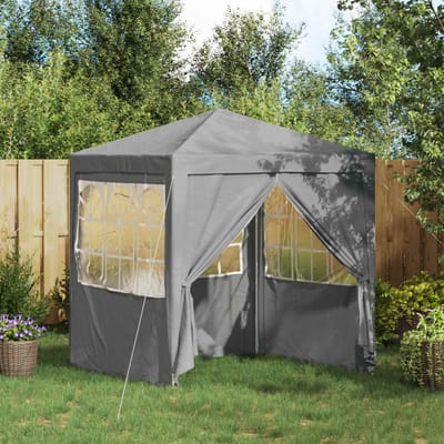 vidaXL - Partytent - 200 - x - 200 - x - 240 - cm - Lichtgrijs - PE - en - staal