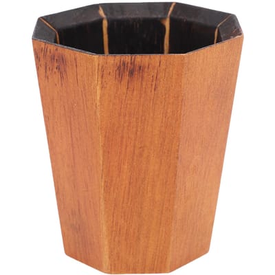 Whiskybeker Uniek Binnenste Gekoolde Laag Handgemaakte Houten Whisky Mok voor Cadeau Dagelijks Gebruik No Sign black