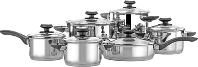 Nois Veneto Serie - RVS Pannenset - 12-delig - Ergonomische Handgreep - Voor Inductie