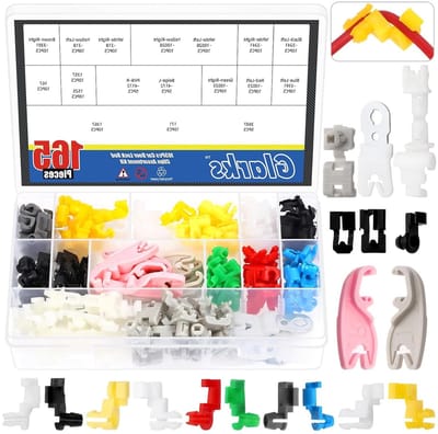 270-delige Nylon Deurslot Rod Car Clips met Auto Trim Verwijder Tool Kit, Deurslot Cilinder Bevestigingsclips, Motorkap Slot Vergrendelingsclips voor GM Ford Chrysler Toyota Mazda Trucks en Pickups