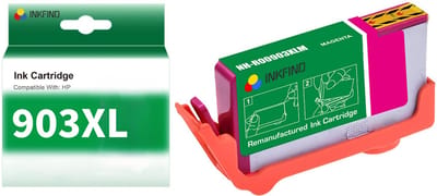 INKFIND 903XL Magenta Inktcartridge compatibel met HP903 HP903XL HP 903 HP 903XL T6M07AE voor HP OfficeJet 6950, 6860, 6960 HP OfficeJet Pro 6970 HP Officejet Pro 6951 Hoge Capaciteit - 1-pack Magenta
