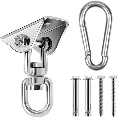 TOVBMUP Plafondhaak - Plafondbeugel - Ophangsysteem - Ophanghaak - Ophangen bokszak schommel en hangstoel - RVS – 250kg tilgewicht - zilver