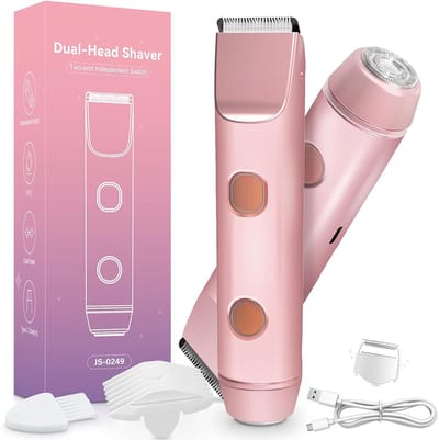2 in 1 Ladyshave voor Vrouwen - Trimmer voor Vrouwen & Dames - USB Oplaadbaar - Roze