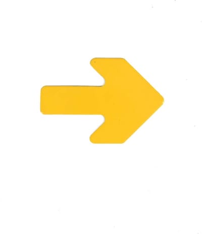 Pijl - Geel 90 x 130 mm Anti-slip-vloersticker