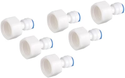 Allecto - Waterfilter Adapter - 1/4 inch naar 1/2 inch - Lekvrij en duurzaam - 6 stuks - Voor omgekeerde osmose - Voor waterfilters - Praktisch