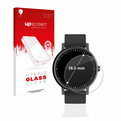 upscreen - Screenprotector voor Horloges (Rond, ø: 38 mm) - Folie Beschermfolie Beschermglas transparant