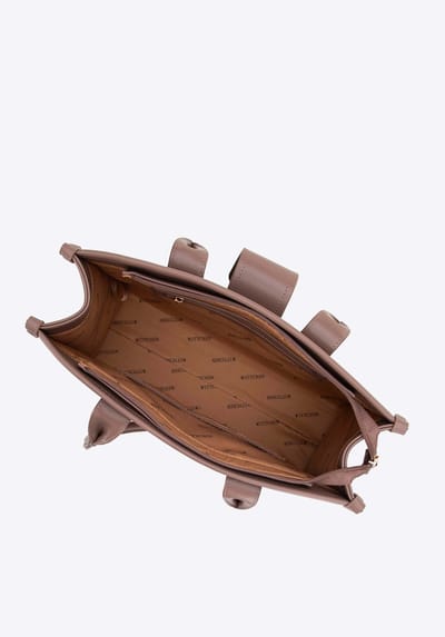 Wittchen Dames Klassieke Schoudertas met Stoffen Inzetstuk, Beige, Eco-leer