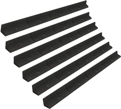 7,2 m flexibele gazonrand - 6x1,2 m - zwart - rubber