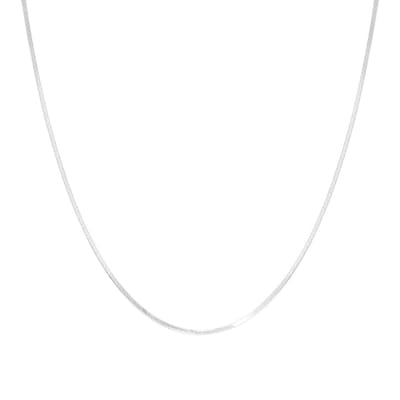 Lucardi Dames Ketting slang schakel - Echt Zilver - Ketting - Cadeau - 45 cm - Zilverkleurig