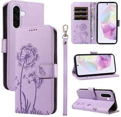 Coverup Hoesje - Geschikt voor Samsung Galaxy A56 Hoesje - Coverup Paardenbloem Book Case - Lavendel