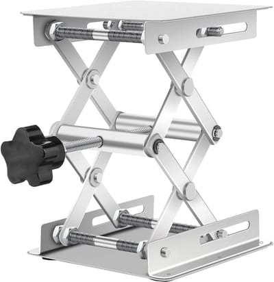 Handmatige Heftafel - Schaarhefplatform Laboratoriumkrik - Nauwkeurige Positionering - Roestvrij Staal Constructie - 50-460 mm - Zilver