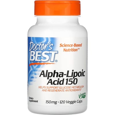 Doctor's Best, Alfa-liponzuur 150, 150mg, 120 Veggie Capsules