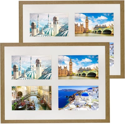 BD Art Basic Serie - Eiken Fotolijst - 28x35 cm - 4 Foto's - Passe-partout