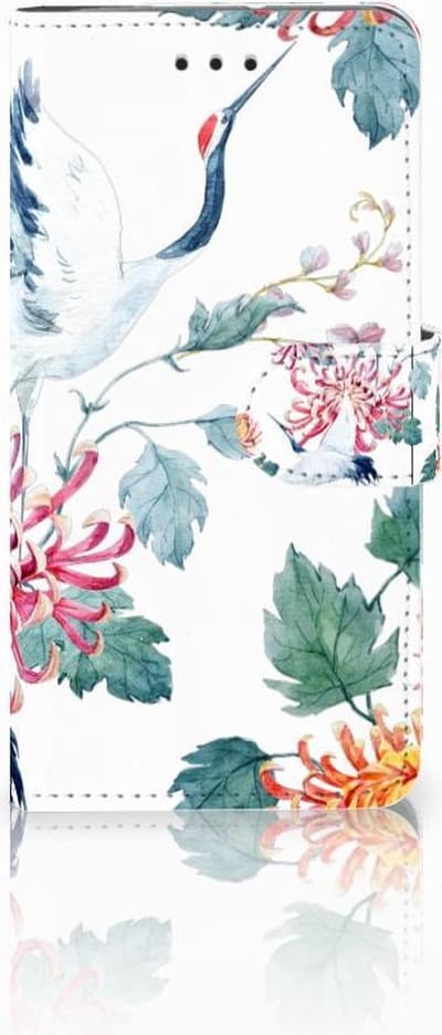 Motorola Moto G7 Play Telefoonhoesje met Pasjes Bird Flowers