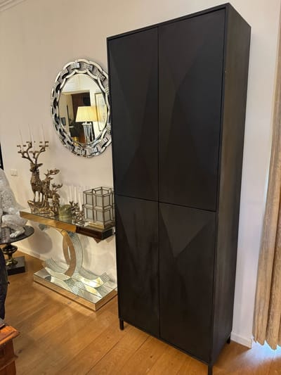 PTMD 4-deurs gesloten kast 3D zwart hout - 4 doors cabinet black 3D doors