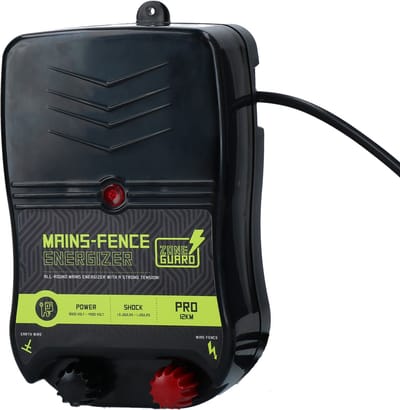 ZoneGuard Energizers Pro – 12 KM - Elektrische Afrastering – Omheiningssyteem op stroom – Afschrikking voor Wilde Dieren – Voor Huisdieren – Honden - Krachtig