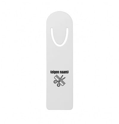 Hacebo® - kapperschaar en kam met eigen naam metalen boekenlegger - Kapper - barbers - collega's - verjaardag - afscheidscadeau - geschenk - kado Bladwijzer boekenleggers - 12.7 cm x 3.2cm