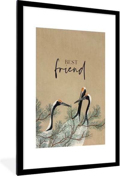 Fotolijst incl. Poster - Best friend - Quotes - Spreuken - Vrienden - BFF - 60x90 cm - Posterlijst