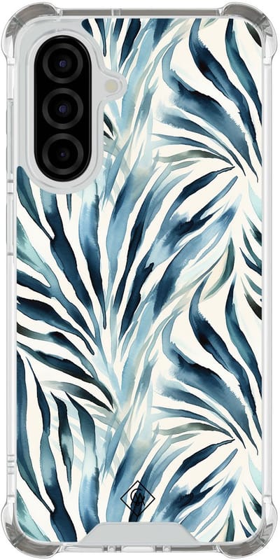 Casimoda® hoesje - Geschikt voor Samsung Galaxy A36 - Japandi Waves - Shockproof case - Extra sterk - TPU/polycarbonaat - Blauw, Transparant