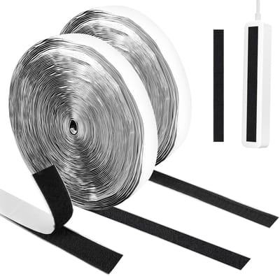 Dailygoods - 2 Stuks 20m X 20mm Zelfklevend Klittenband, Extra Sterk