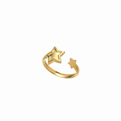 WeLoveSilver - sterrenring - goudkleurig - chirurgisch staal - 6x6x3