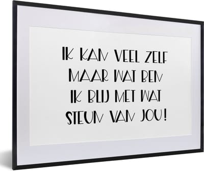 Fotolijst incl. Poster - Sterkte - Quotes - Steun - 60x40 cm - Posterlijst