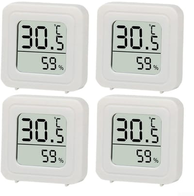 Klimaat Monitor - Temperatuur Vochtigheid Sensor - Binnenklimaat Bewaken - Batterijvrij Werking - Compact Ontwerp - Wit