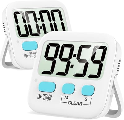 Digitale Keuken Timer 2 Stuks, Magnetische Stoppuhr met Groot Display