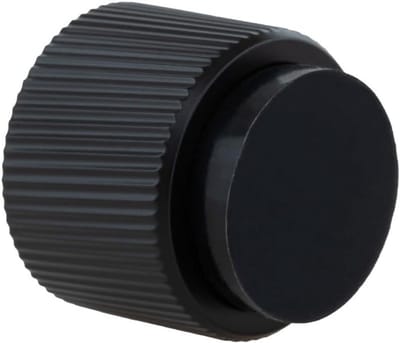 Deurstopper Muur - Wandmontage Stopper - Muren Beschermen - Gegroefd Design - Ø28x28mm - Zwart