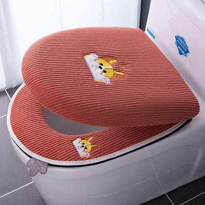 SRYSJS Toiletbrilhoes Zacht 2 in 1 Ritsbeschermer WC Winter Warm Toiletdeksel Met Microlift Verschoonmatjes Paspoorthoes brown