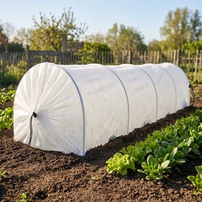 Cheqo® Kweektunnel Fleece - Plantentunnel - Tuintunnel - Groeitunnel met Bogen - Vliesdoek voor Moestuin - Plantbeschermingstunnel - Vorstbescherming - Winterbescherming - Gewasbescherming - Tunnelkas - Kweekkas Tunnel voor Tuin