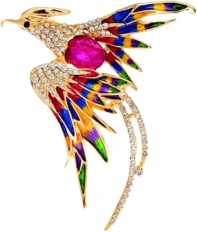 Zelto-Vogel Broche-Phoenix Broche-Dames Broche-Heren Broche- Broches- Broche Boetiek-Blauw- Roze-Groen- Strass- Vogels- Geel- Paars