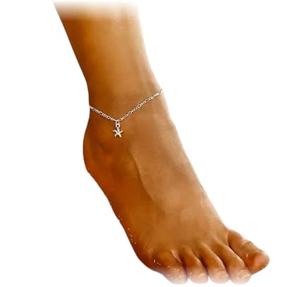 Fako Bijoux® - Enkelbandje - Enkelsieraad - Zeester - Zilverkleurig