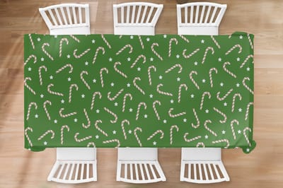 Kerst Tafelkleed - Kerstmis Decoratie - Tafellaken - Kerstmis - Patronen - Zuurstok - Sterren - 260x130 cm - Kerstmis Versiering - Tafeldecoratie Kerstmis - Kerstdecoratie tafel - Tafelversiering