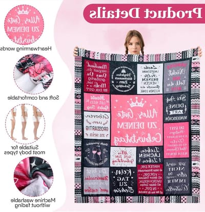 Persoonlijk Cadeau voor Vrouwen, Unieke Verjaardagscadeaus, Decoratieve Deken van 50 x 67 inch, Perfect voor Vriendin en Speciale Gelegenheden