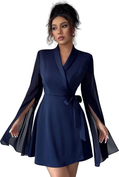 Zakelijke Jurk - Blauw - Colbert Dress - Casual Chique