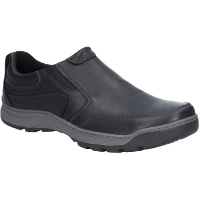 Hush Puppies Heren Jasper Slip On Lederen Schoenen (Zwart)