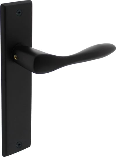 Intersteel Deurkruk Banaan met schild 181x41x7mm blind mat zwart