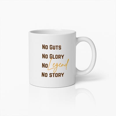 No Guts No Glory Inspirerende Koffiemok – Motiverende Quote Cadeau voor Succes