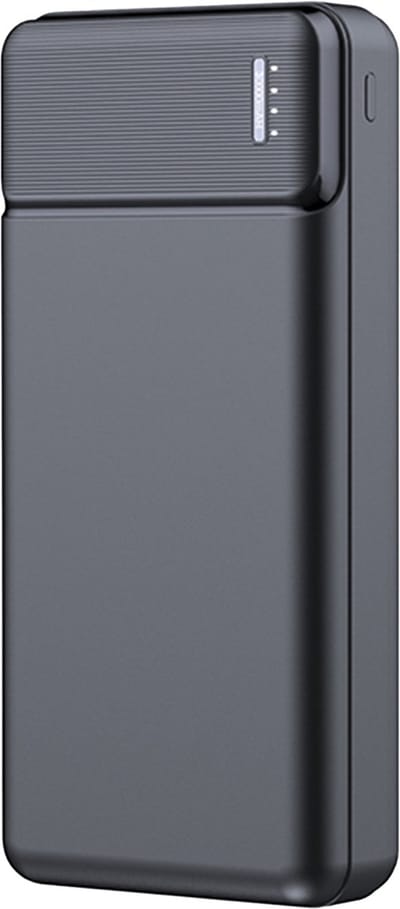 Powerbank 30000 mAh - 22.5W Snellader - 1x USB C input en output - 2x USB A output - 1x Micro USB input - 1x Lightning input - USB A naar USB C kabel meegeleverd - Powerbank klein - Zwart