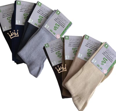 100% katoenen medische sokken - Beige - Bruin - Grijs - Antraciet - Marine blauw- Maat 39-42 - Sokken voor diabeten - Reuma - En tegen oedeem - Wijde boord - Sokken zonder elastiek - Naadloos - Dames - Heren - 8 paar