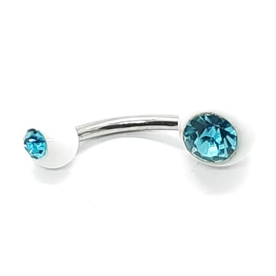 Navel Piercing - Wit Met Steentjes