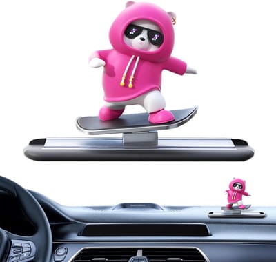 Schattige Dashboarddecoratie Auto - Bewegende Beer op Skateboard