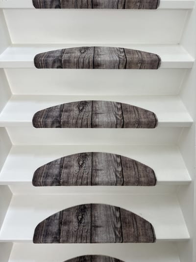 Trapmatten - Stairkiss Barnwood - 15 stuks - 56x17x3,5cm - halve maantjes